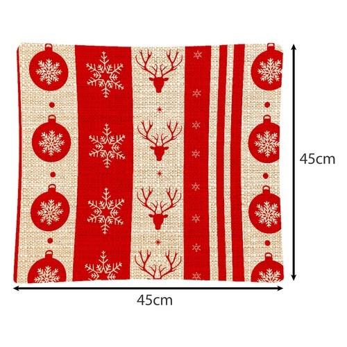 Ruhhy Dekorativer Weihnachtskissenbezug 45x45cm 4er-Set  