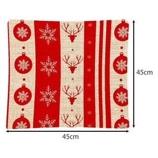 Ruhhy Dekorativer Weihnachtskissenbezug 45x45cm 4er-Set  