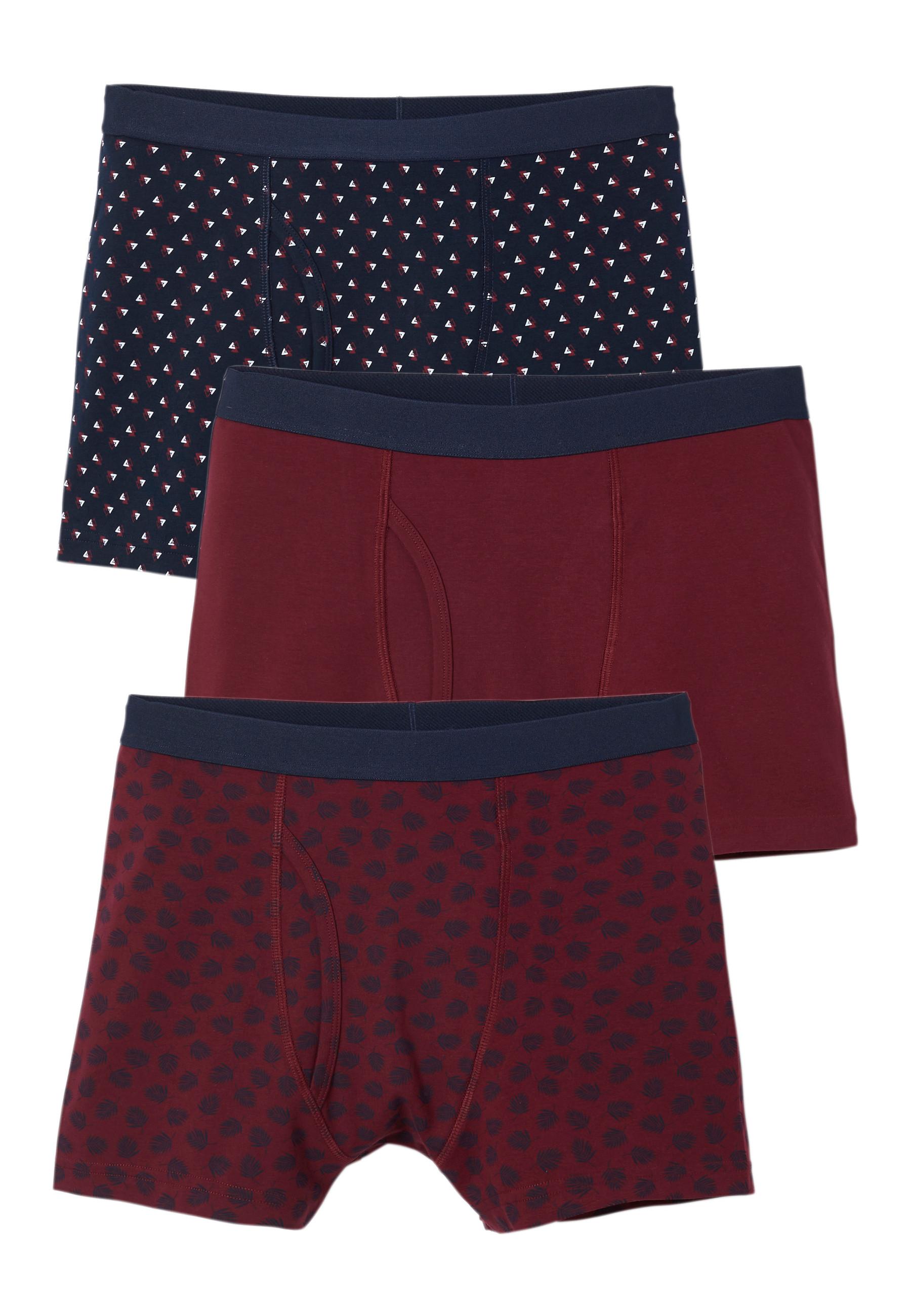 Image of 3er-pack Boxershorts Mit Eingriff. Herren Rot M