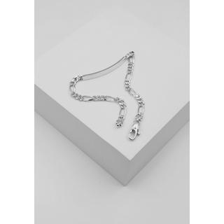 MUAU Schmuck  ID-Bracelet figaro or blanc 750, 19cm, 4mm 