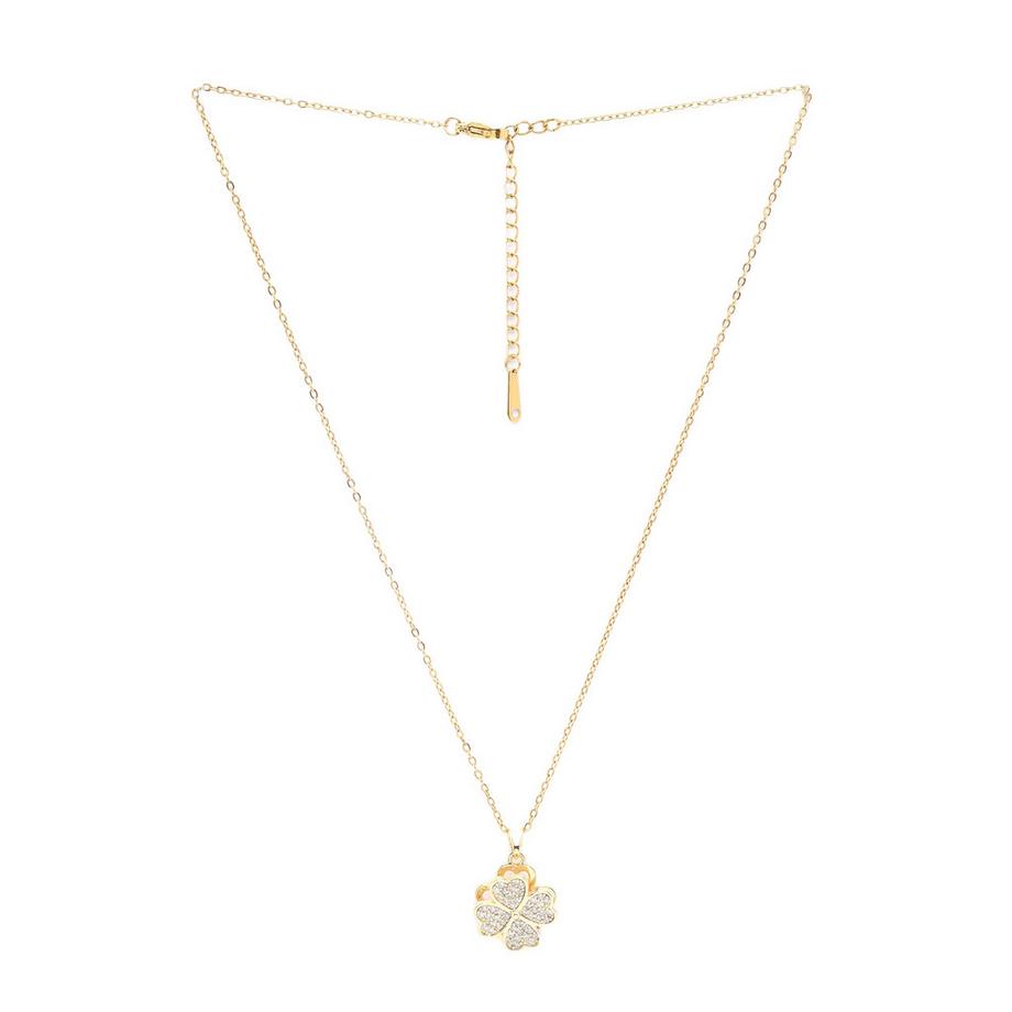 Goldener Klee-Funkel-Floraler Anhänger.