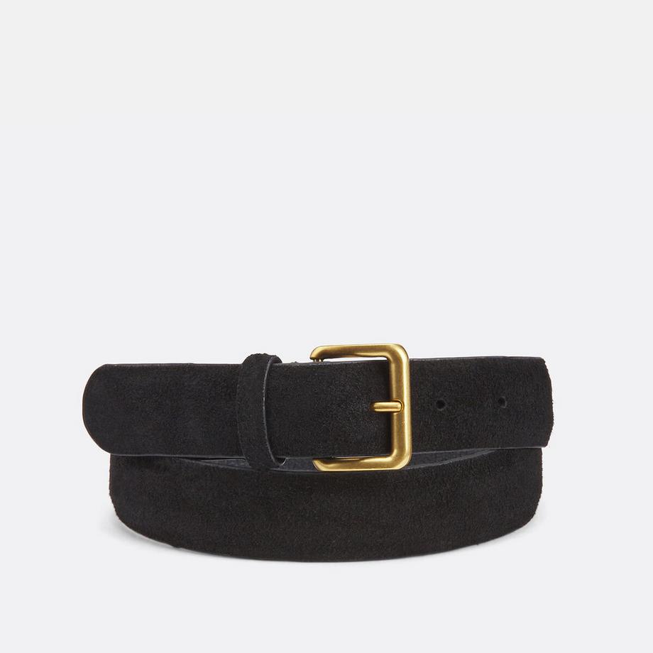 Ceinture en cuir suédé à boucle carrée