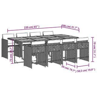 VidaXL set da pranzo da giardino Polirattan  