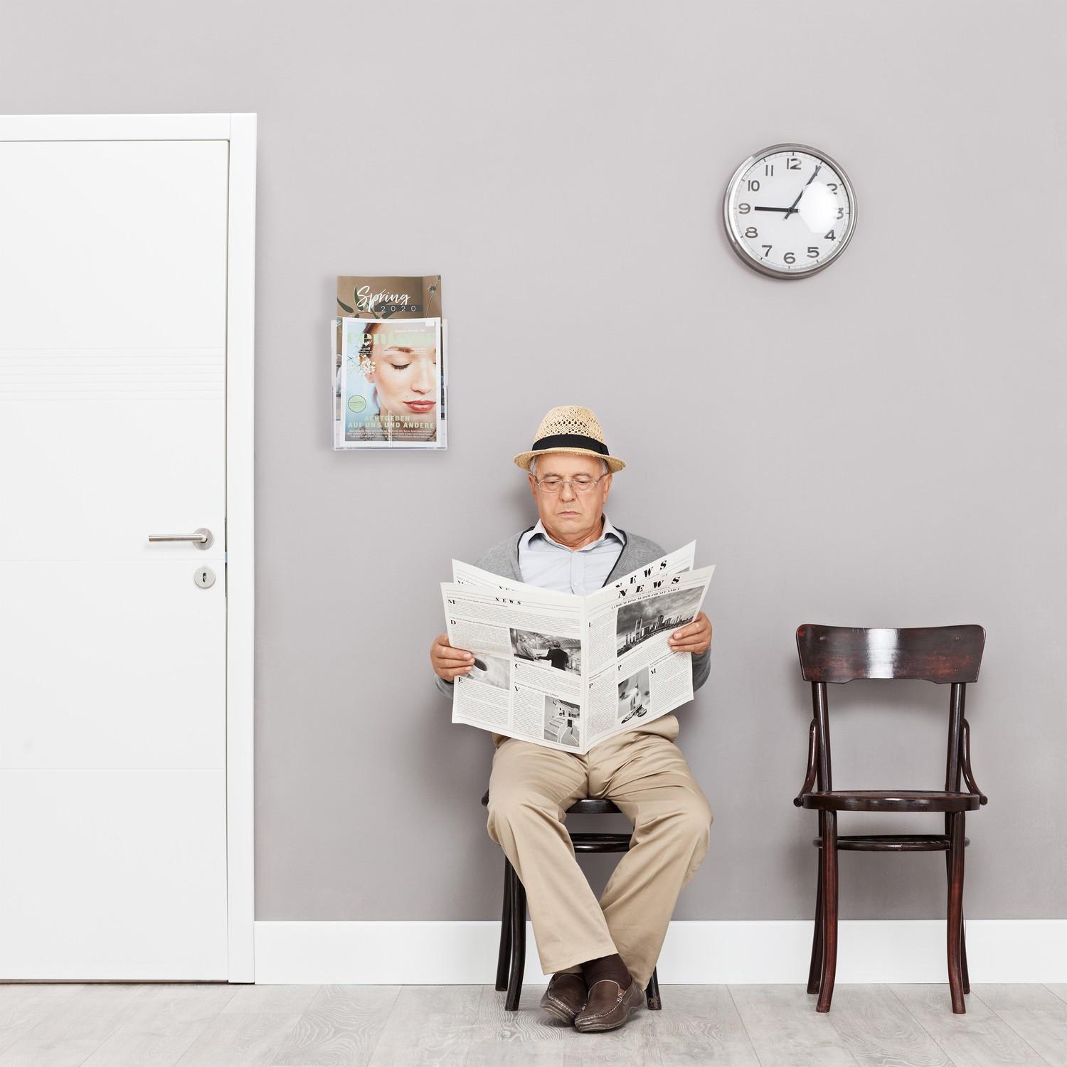 B2X 1 Stk. Prospekthalter DIN A4 2-stufig  