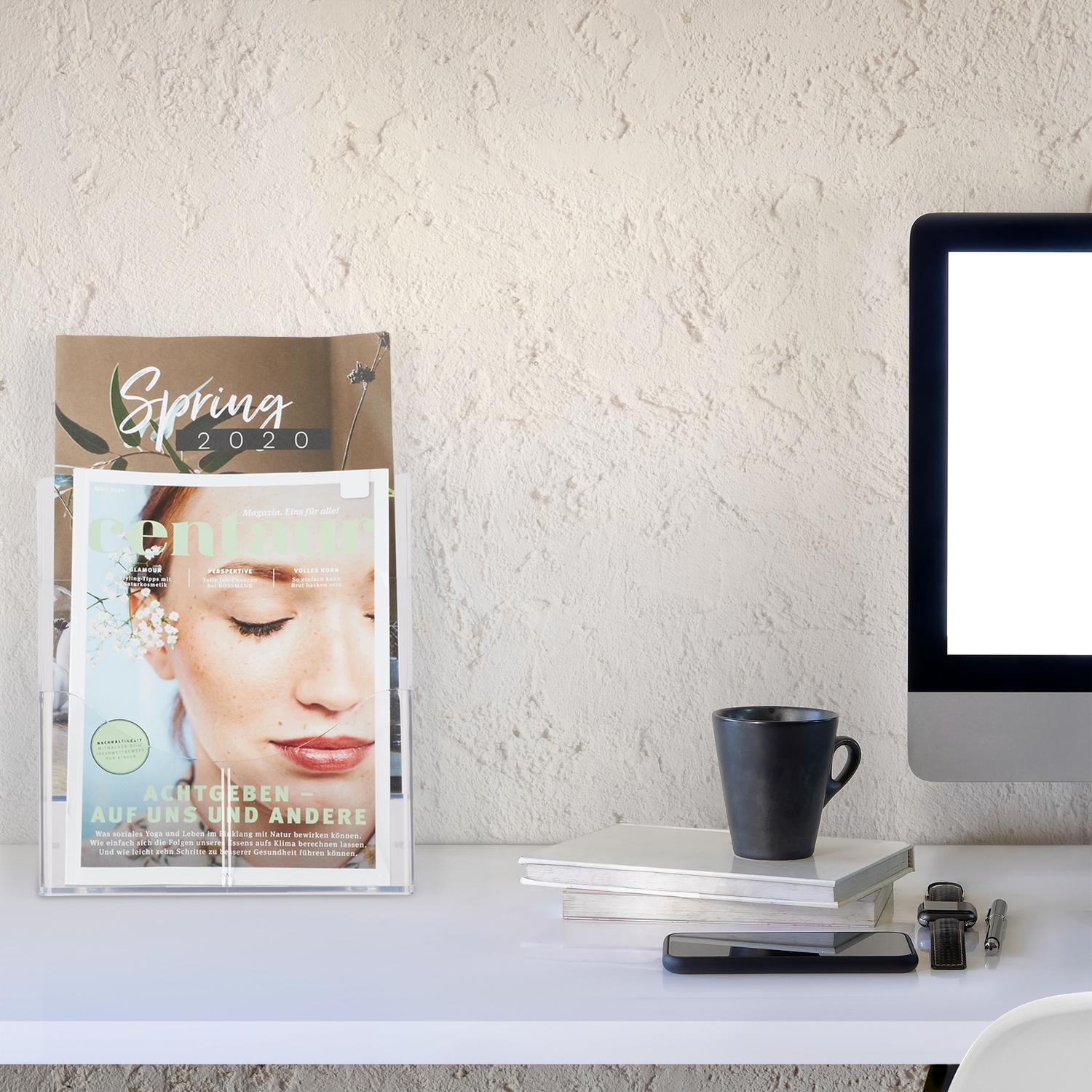 B2X 1 Stk. Prospekthalter DIN A4 2-stufig  