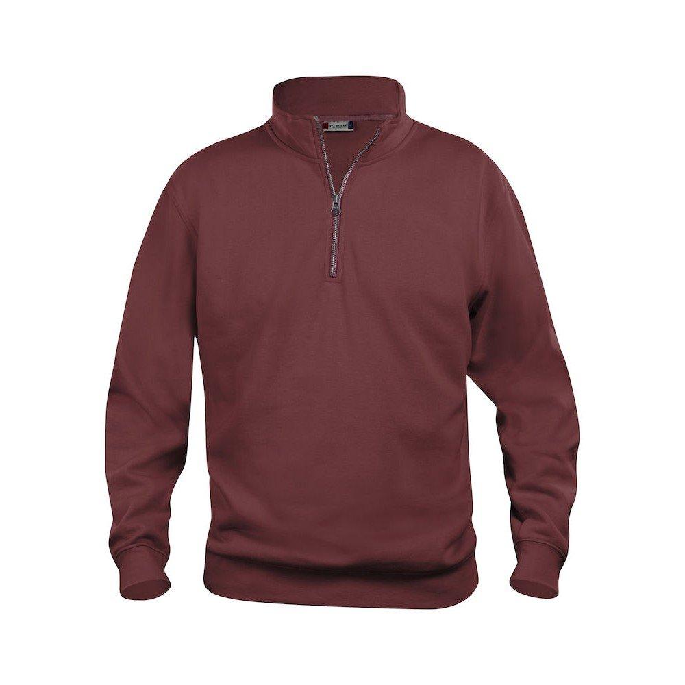 Image of Basic Sweatshirt Mit Halbem Reißverschluss Damen Weinrot L
