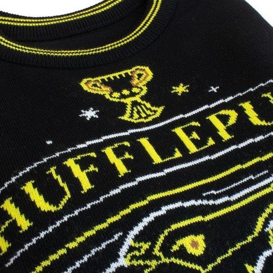 Harry Potter Hufflepuff Emblème Pull Rayé  