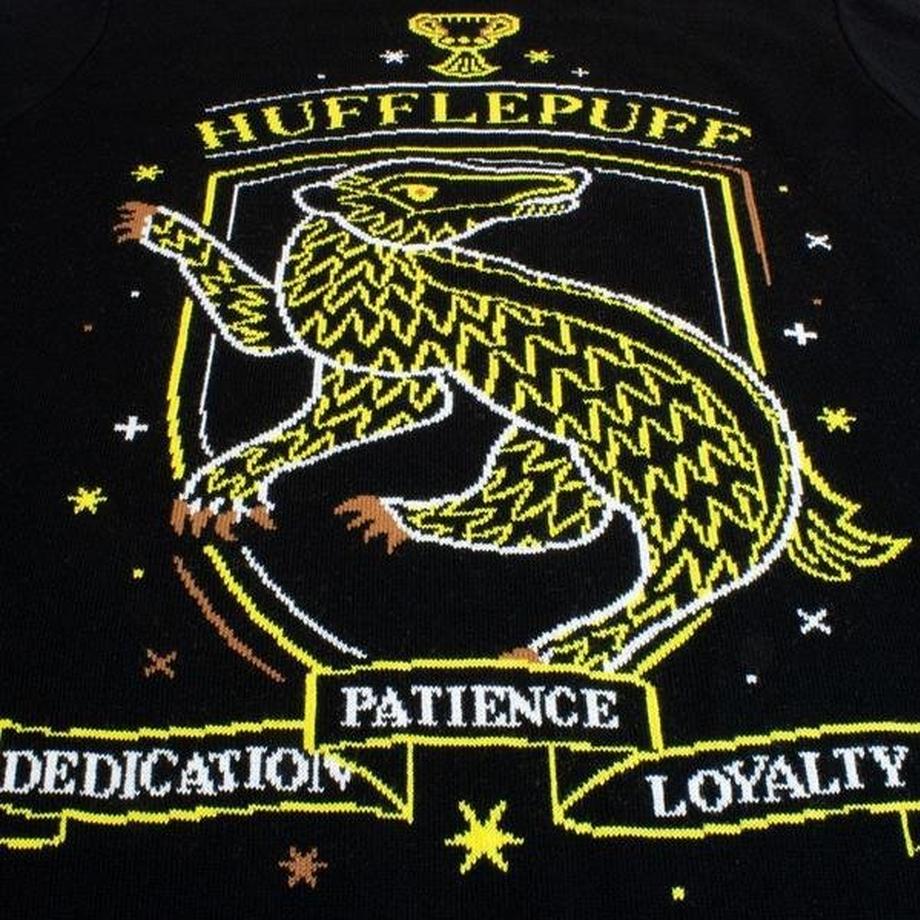 Harry Potter Hufflepuff Emblème Pull Rayé  