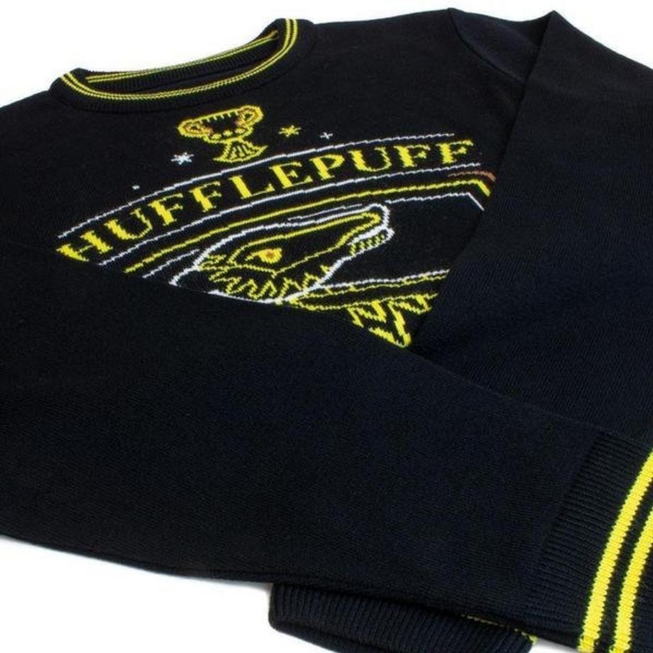 Harry Potter Hufflepuff Emblème Pull Rayé  