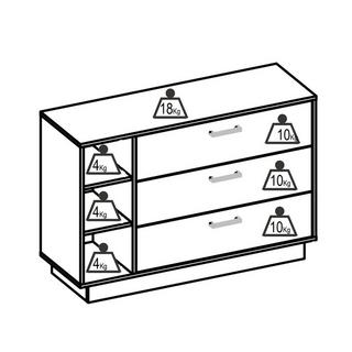 Vente-unique Kommode mit 3 Schubladen 3 Ablage Naturfarben LEANDRE  