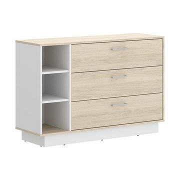 Commode 3 tiroirs 3 niches  Naturel etLEANDRE