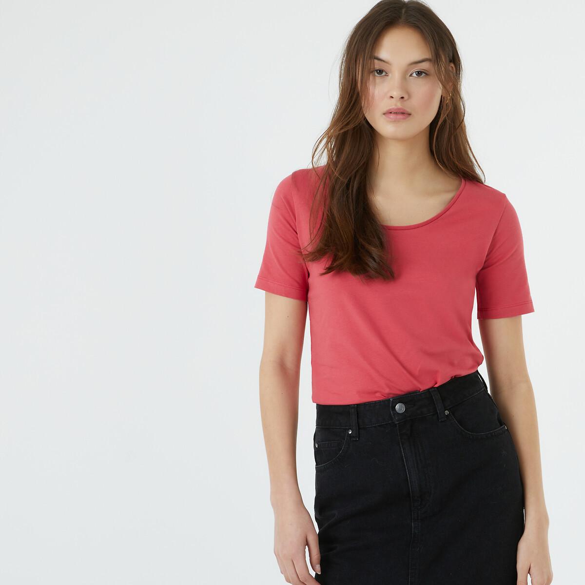 Image of T-shirt Mit Rundem Ausschnitt Damen Rosa S