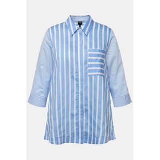 Ulla Popken  Camicia dal taglio svasato con lyocell, collo da camicia e maniche a 3/4 