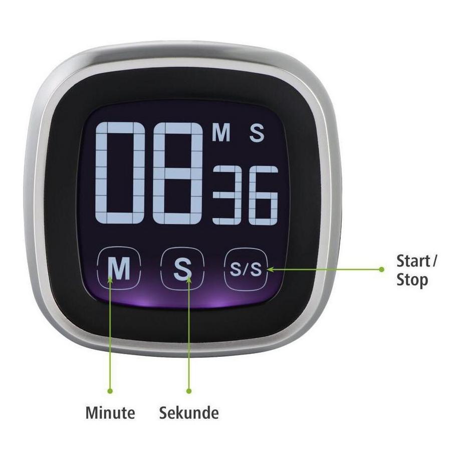 Xavax  Touch (Küchentimer, Schwarz, Silber) 