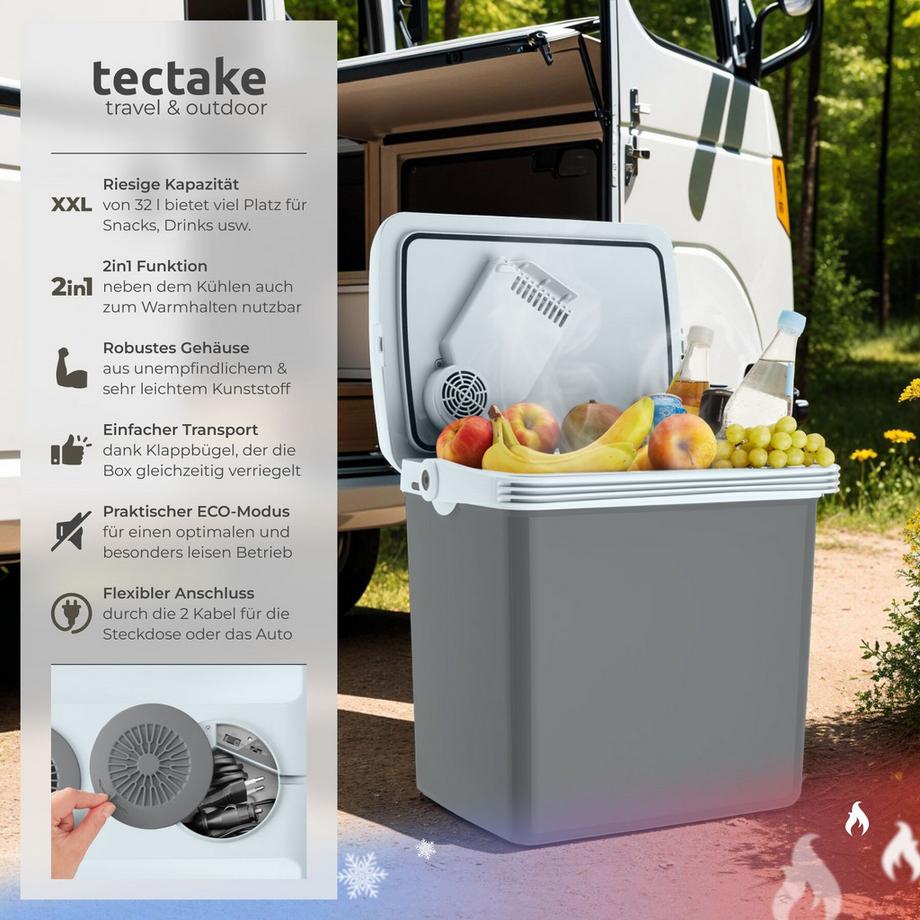 Tectake Box elettrico per raffreddamento e riscaldamento  Capienza 32 l  
