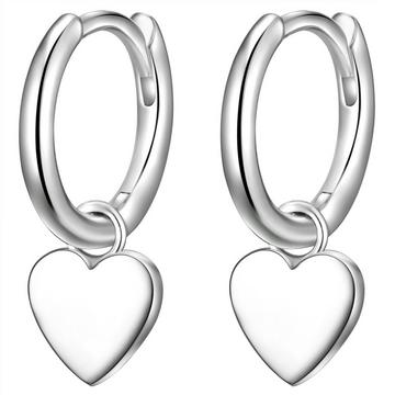 Femme Créoles en argent Coeur