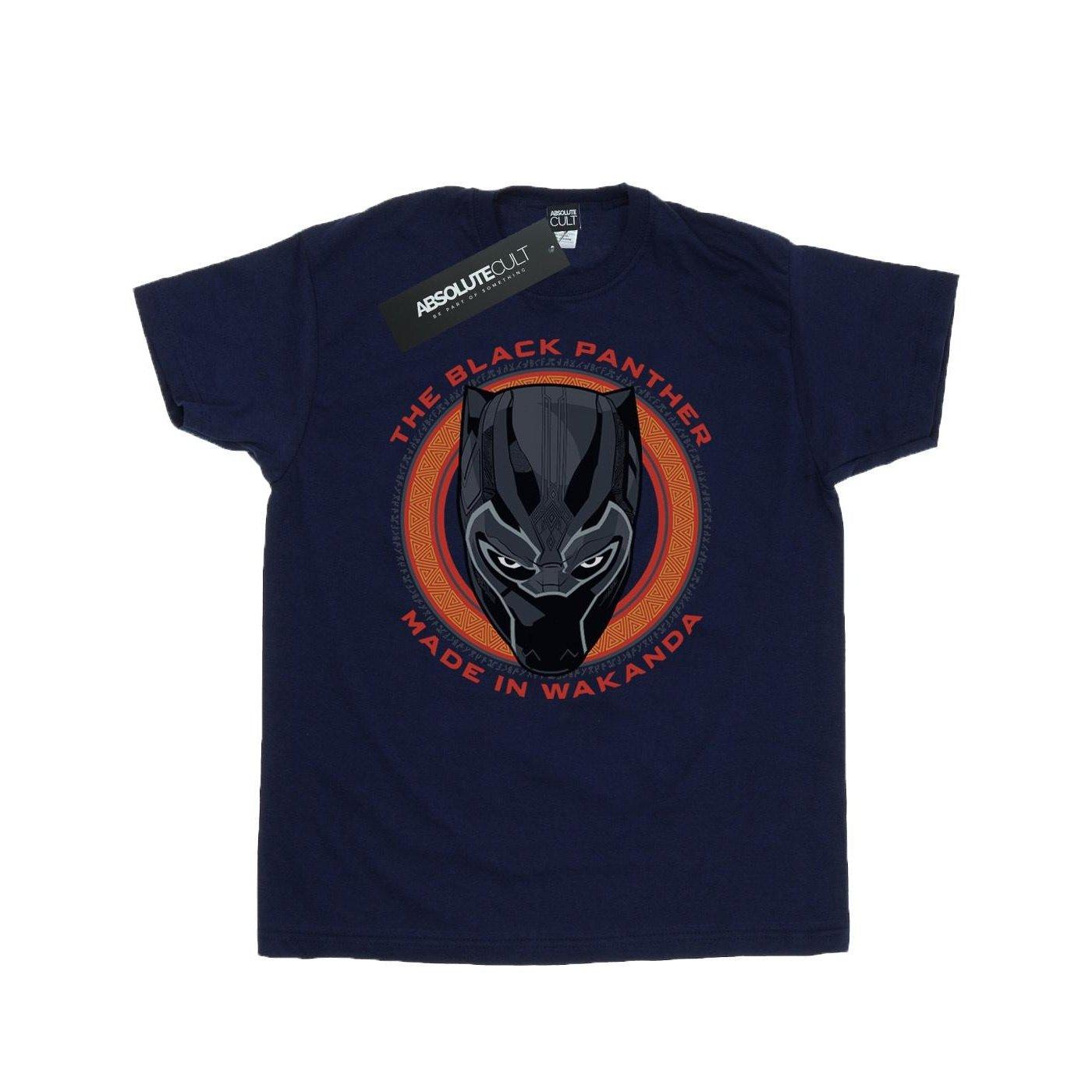 Image of Black Panther Made In Wakanda Red Tshirt Herren Marine XXL