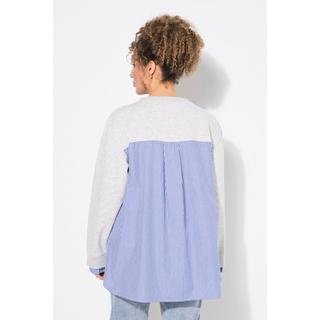 Ulla Popken  Sweat-shirt 2-en-1 tendance, col en V et manches longues 