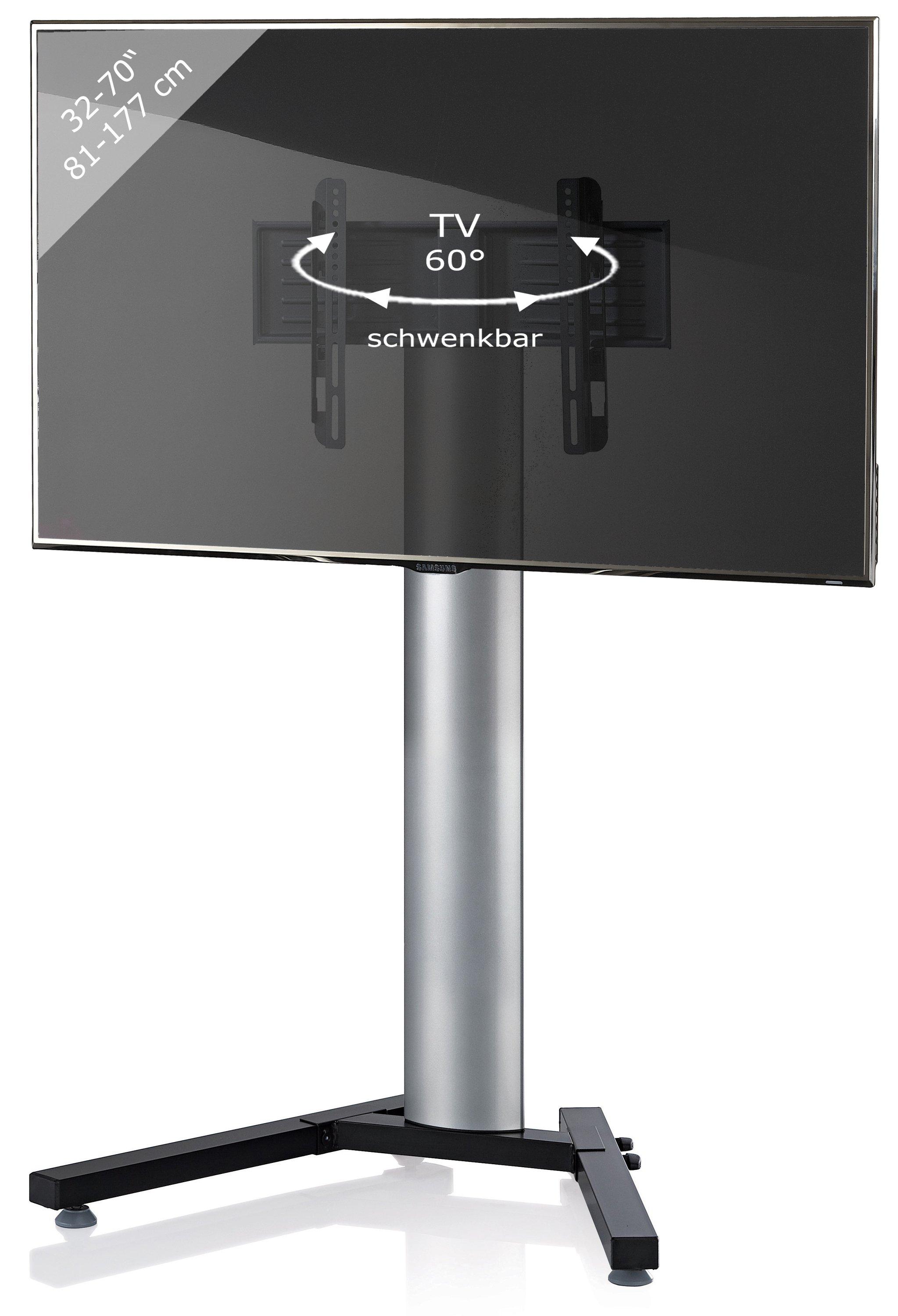 VCM  TV Standfuß | Alu Fernsehständer | Maße ca. H. 125 x B. 90 x T. 72 cm - Stadino Mini 