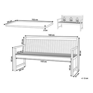 Beliani Pancha da giardino con cuscino en Legno d'acacia certificato FSC® Classico VIVARA  