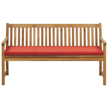 Banc avec coussin d'assise en Bois d'acacia certifié FSC® Traditionnel VIVARA