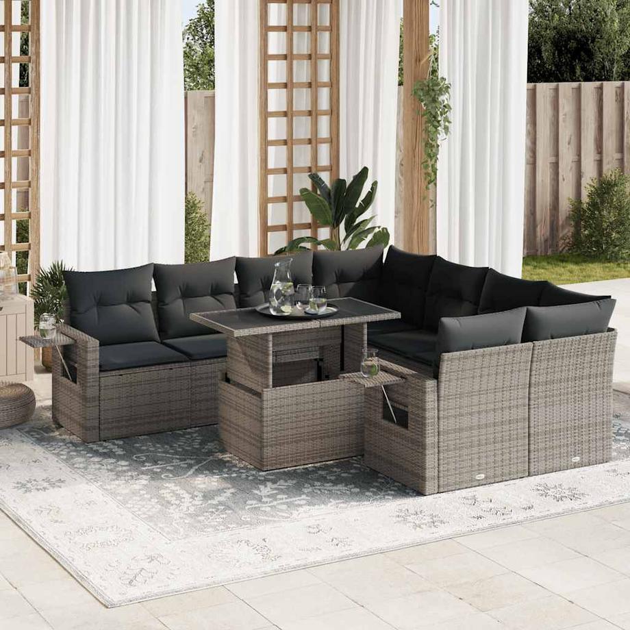 VidaXL set di divani da giardino Polirattan  