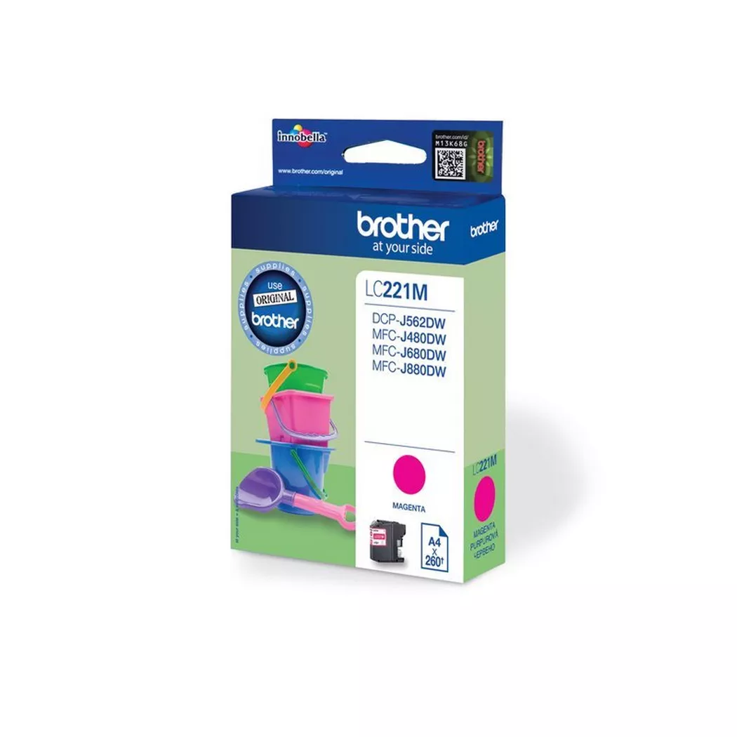 Brother – Tintenpatrone magenta LC-221M MFC-J480/680/880 260 Seiten, One Size