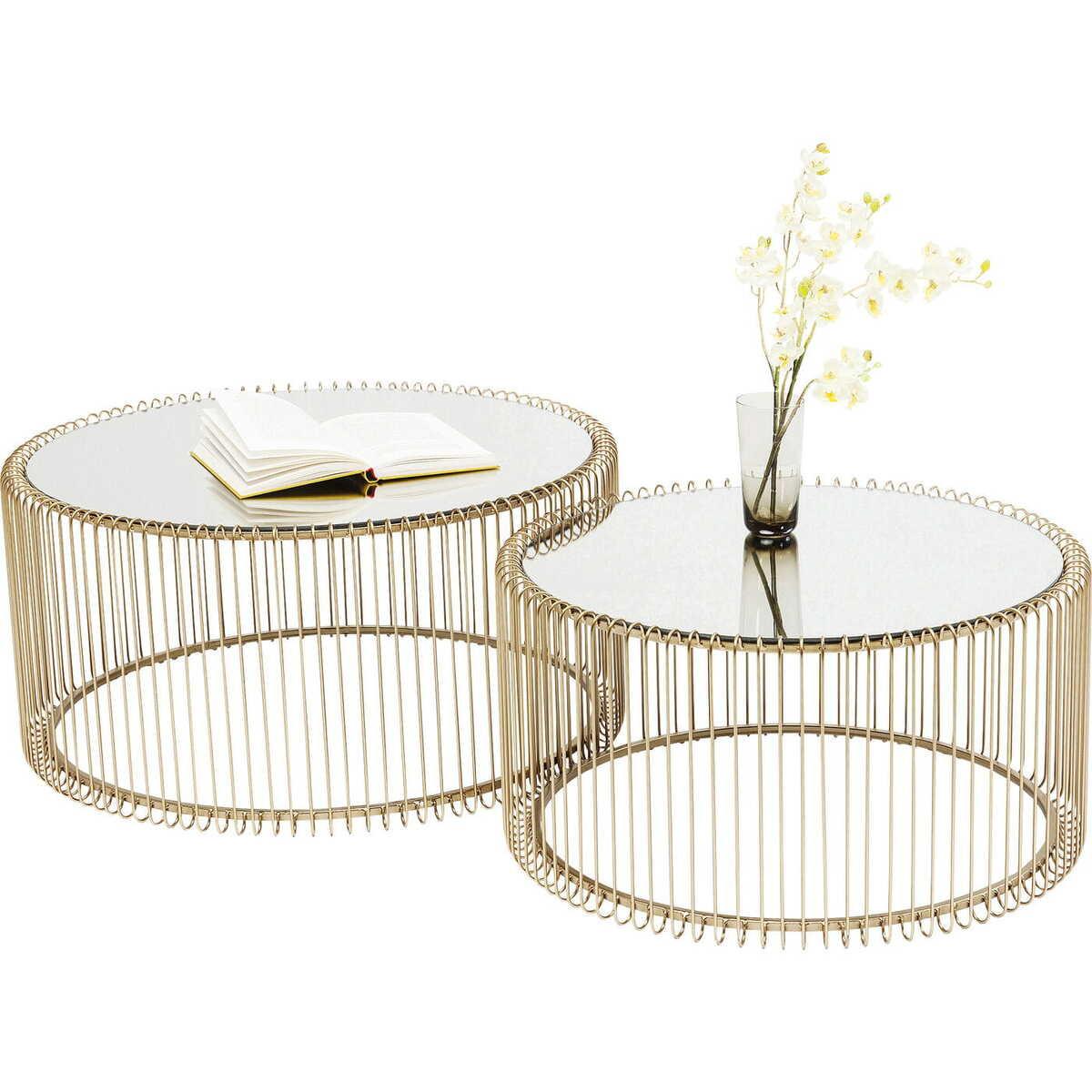 KARE Design Table basse Wire laiton (2/set)  