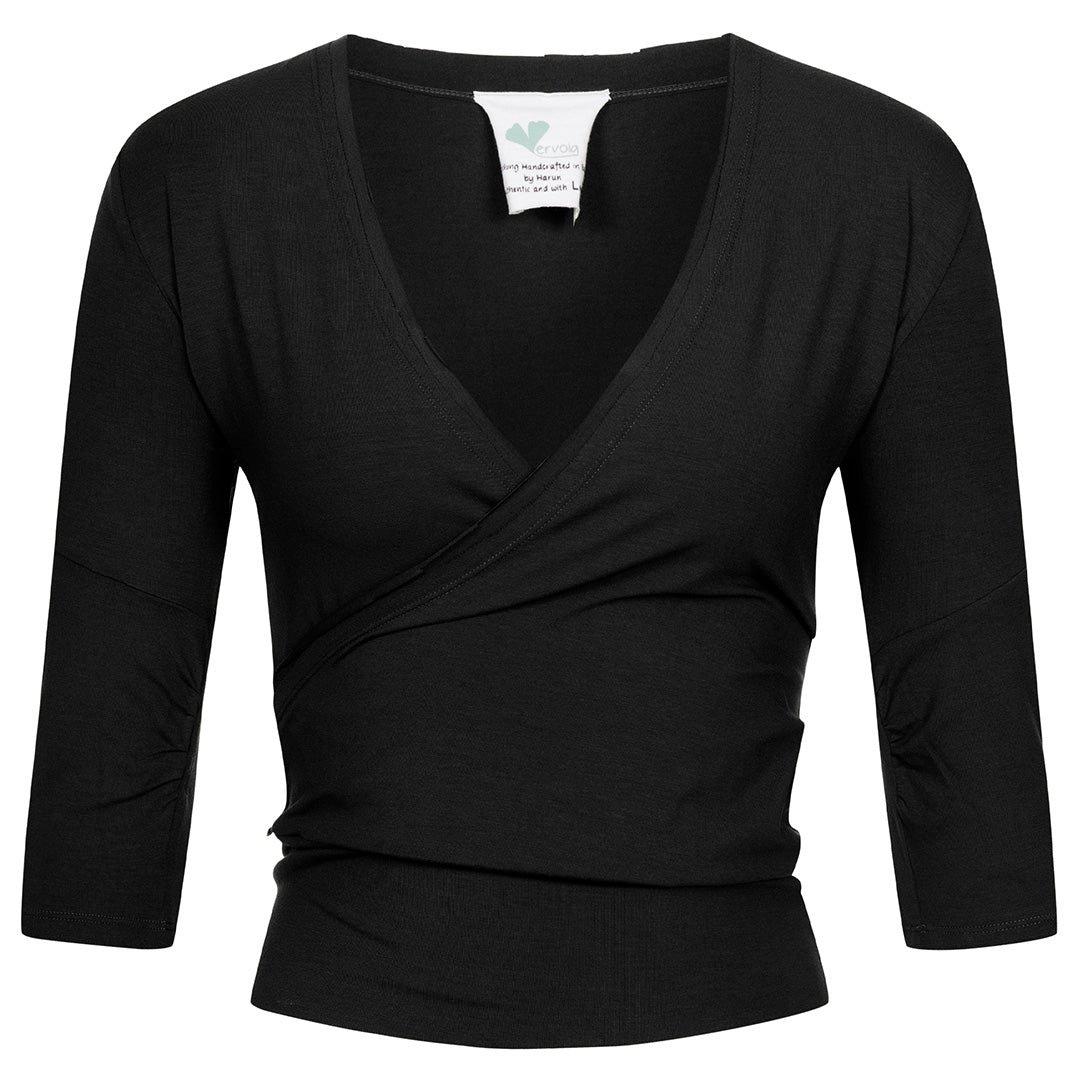 Image of Yoga Wickelshirt Oberteil 'wrap Top' Unisex Schwarz L