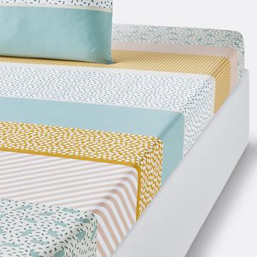 Fixleintuch Happy Stripes aus Baumwolle