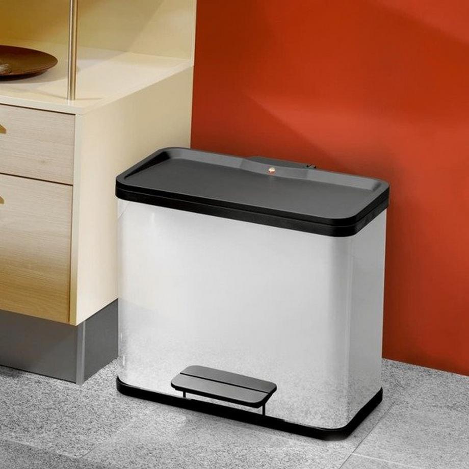 Hailo Collecteur de déchets à pédale Öko, trio Plus L, capacité 3 x 9 l  