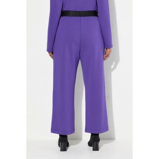 Ulla Popken  Pantalon en molleton, coupe plus courte, jambe large et taille élastique 