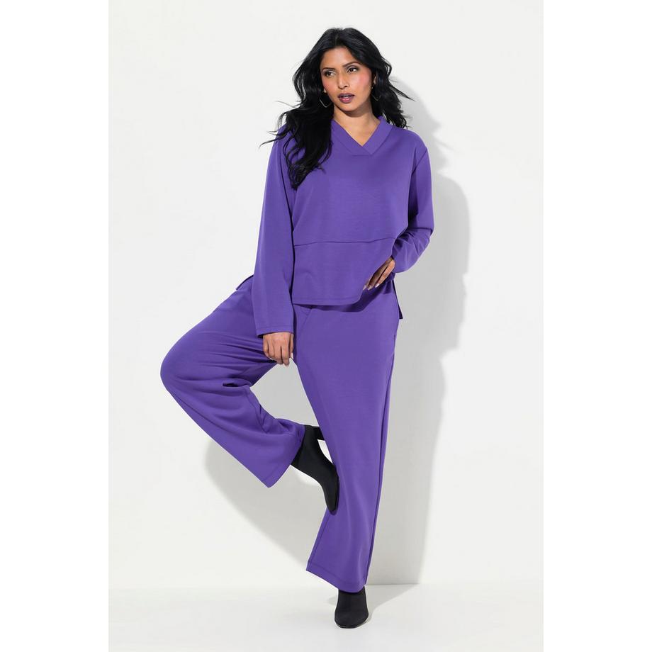 Ulla Popken Pantaloni corti di felpa taglio gamba ampio cintura elastica  