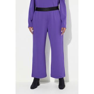 Ulla Popken  Pantalon en molleton, coupe plus courte, jambe large et taille élastique 