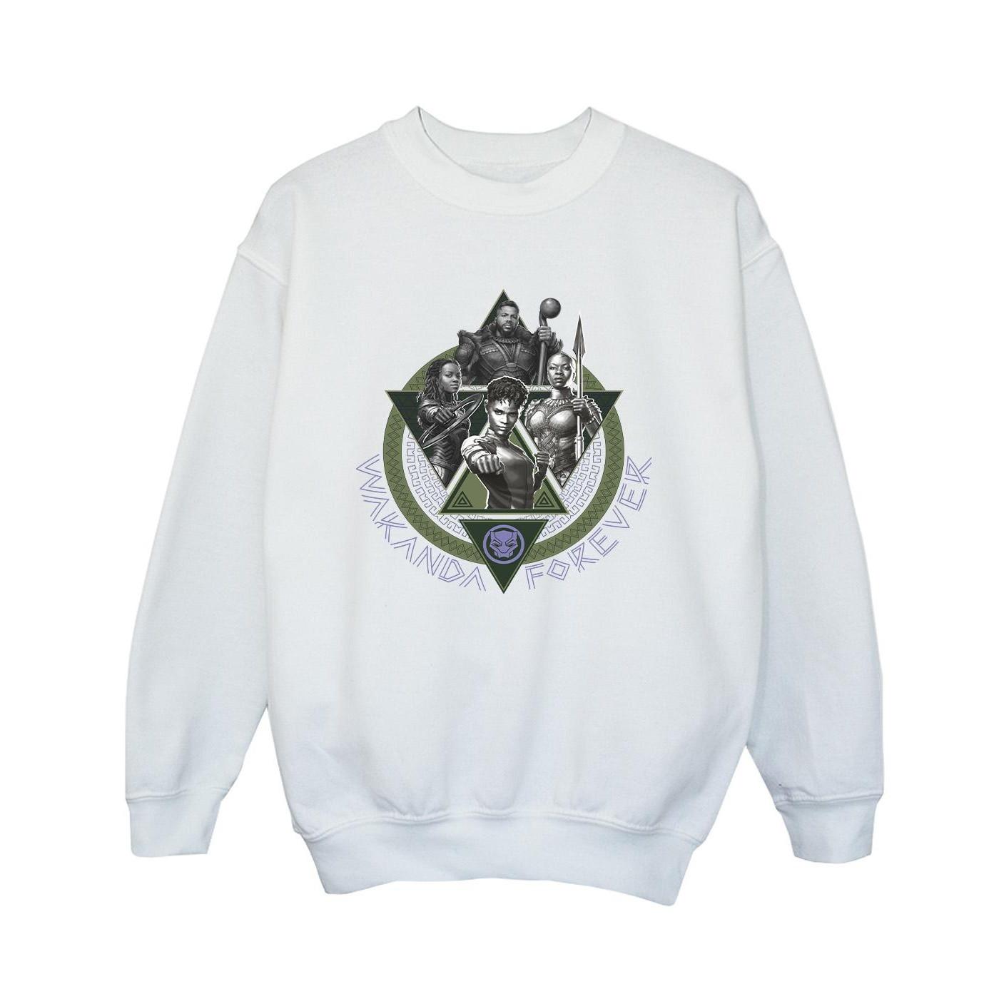 Image of Black Panther Wakanda Forever Group Ring Pose Sweatshirt Jungen Weiss 152-158