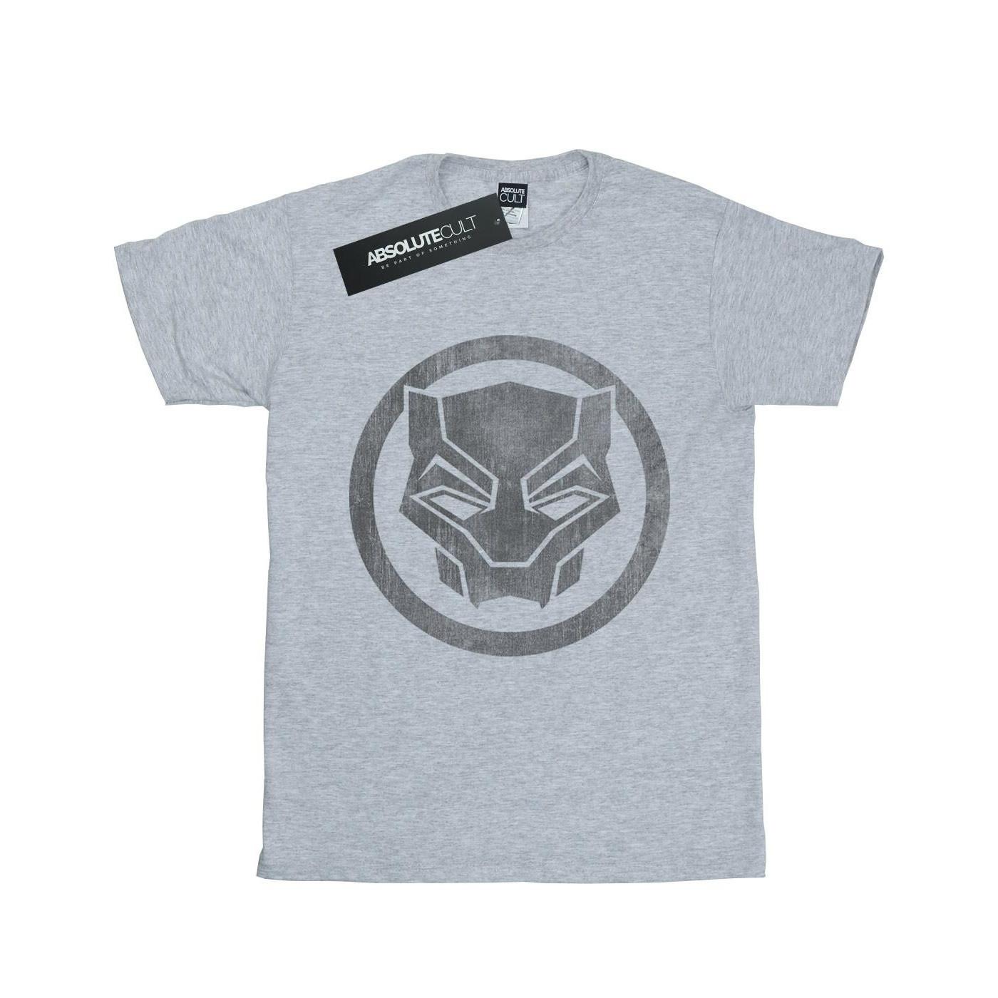 Image of Black Panther Distressed Icon Tshirt Damen Grau 3XL