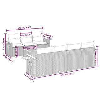 VidaXL Ensemble de canapés de jardin rotin synthétique  