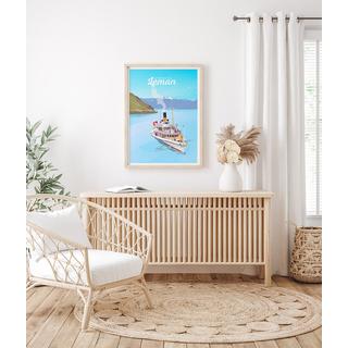 La-Jonx Affiche de Bateau du Léman  