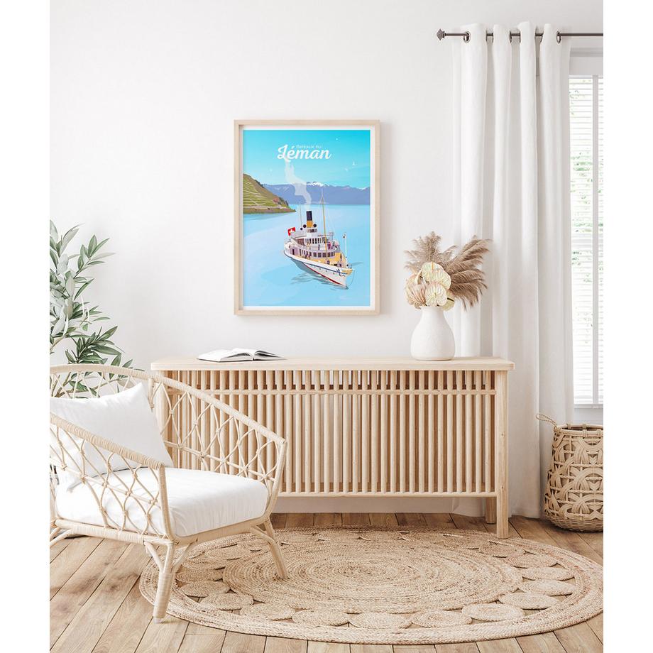 La-Jonx Affiche de Bateau du Léman  