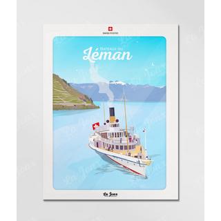 La-Jonx Affiche de Bateau du Léman  