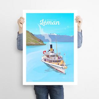 La-Jonx Affiche de Bateau du Léman  
