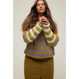 Studio Untold  Pullover, oversized, Grobstrick, Streifenmix, Rundhals, Langarm 