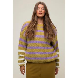 Studio Untold  Pullover, oversized, Grobstrick, Streifenmix, Rundhals, Langarm 