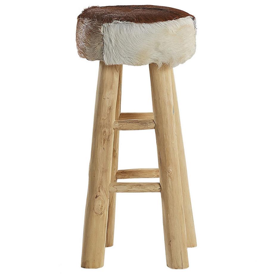 Beliani Sgabello da bar en Pelle d'agnello Boho WALTON  