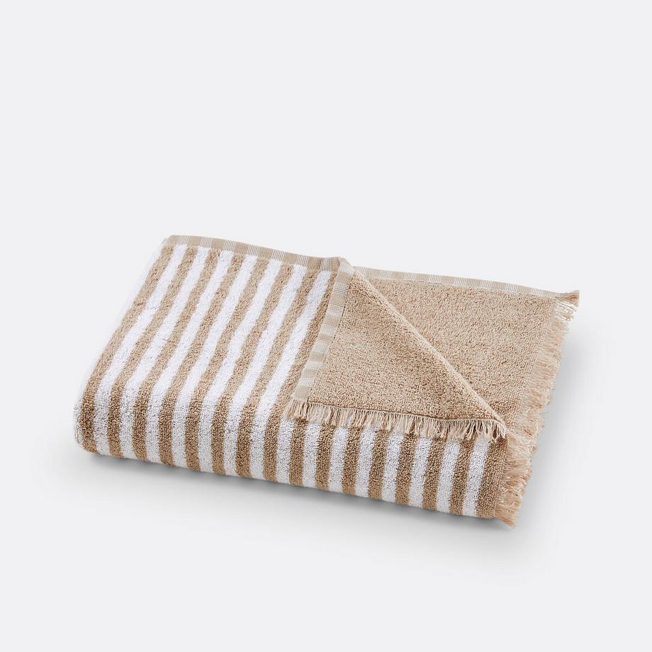 Drap de bain rayé éponge 500 g