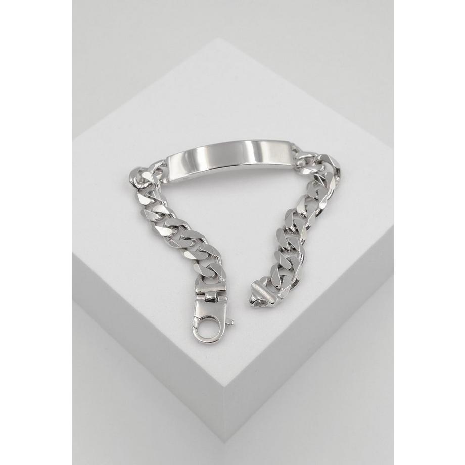 MUAU Schmuck  Plaketten-Armband Silber 925 Panzer, 9.4mm, 19cm 
