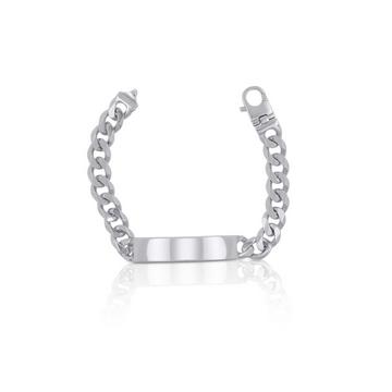 Bracelet d'insigne en argent 925 char, 9.4mm, 19cm