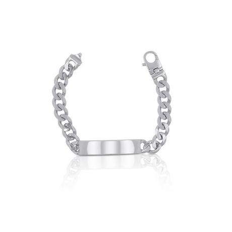 MUAU Schmuck  Plaketten-Armband Silber 925 Panzer, 9.4mm, 19cm 