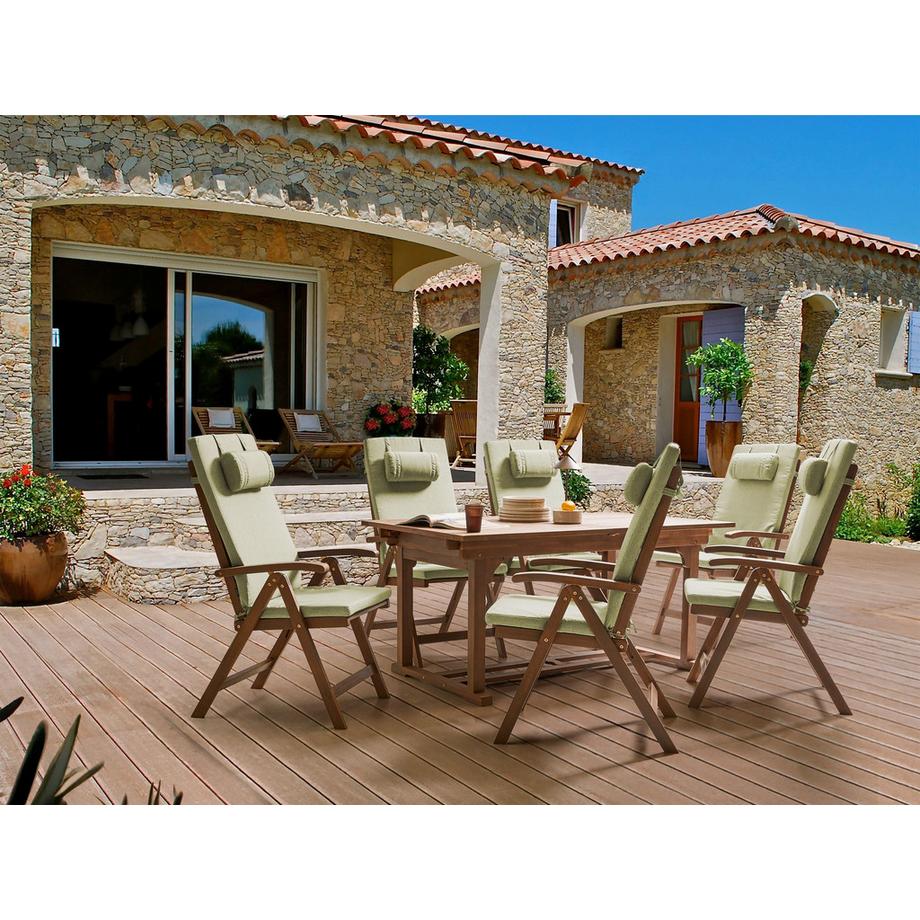 Beliani Set da pranzo per giardino con sedie en Legno d'acacia Classico AMANTEA PREMIUM  