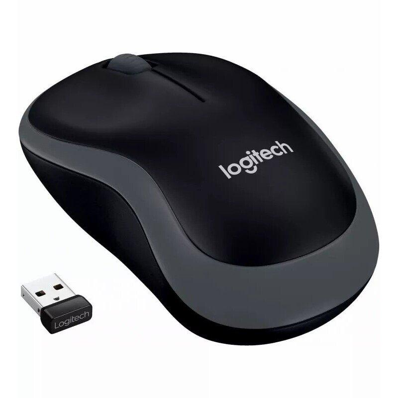 Logitech  M185 - Maus - optisch - kabellos - 2.4 GHz - kabelloser Empfänger (USB) - Grau 